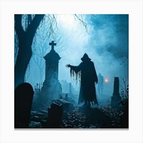 Spooky Graveyard 2 Canvas Print