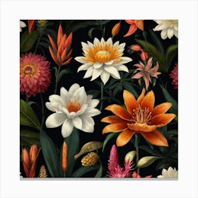 Floral Seamless Pattern Canvas Print