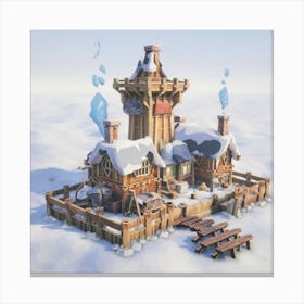 A Snow Village Canvas Print