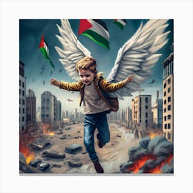 Palestine child boy Canvas Print