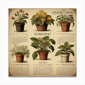 Default Vintage Make A Calendar Of Planting Dates Aesthetic 2 Canvas Print
