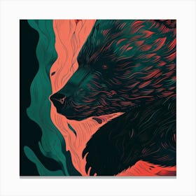 Bear In Flames Canvas Print