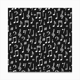 Chalk Music Notes Signs Seamless Pattern Canvas Print