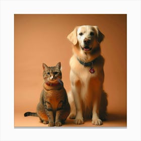 Portrait Of A Dog And Cat 2 Canvas Print