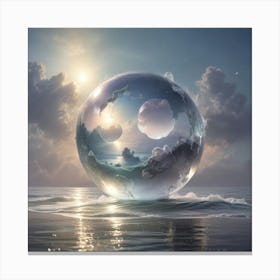 Sphere In The Ocean Canvas Print