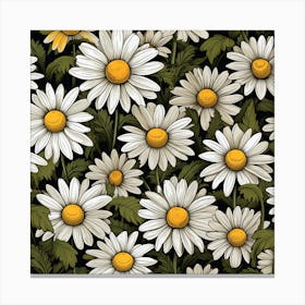 Daisy Seamless Pattern 2 Canvas Print