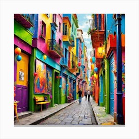 Colorful Street In Argentina Canvas Print