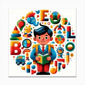 School Boy Wall Art Canvas Print