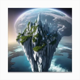 Crystal Island hanging in the sky 1 Canvas Print
