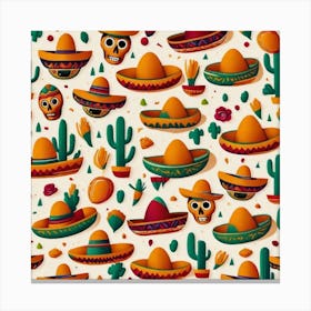 Mexican Sombrero Pattern Canvas Print