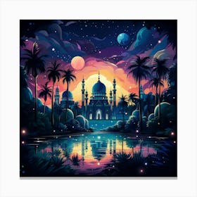 Islamic City At Night 9 Canvas Print