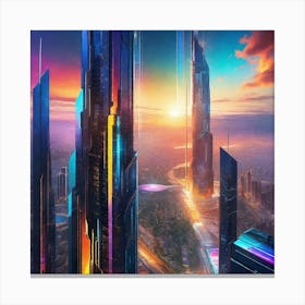 Futuristic Cityscape 116 Canvas Print