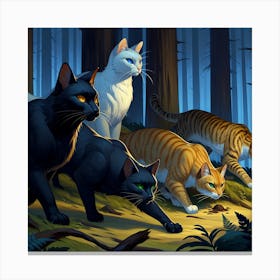 Cats In The Forest Canvas Print