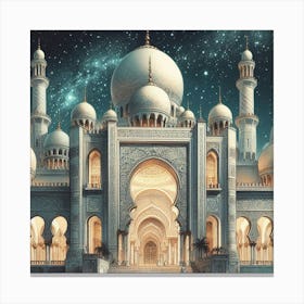 Islamic Mosque At Night 1 Canvas Print