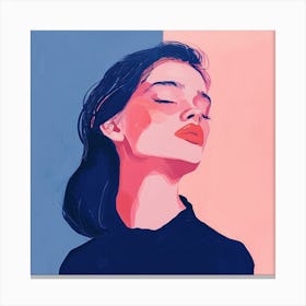 Portrait Of A Happy European Woman Canvas Print