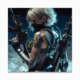 Girl With Guns Canvas Print