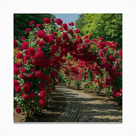 Red Roses In The Garden 1 Canvas Print
