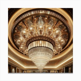 Chandelier In A Hotel Lobby Canvas Print