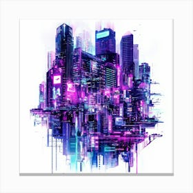 Cityscape.Generated AI. Wall Art Print 4 Canvas Print