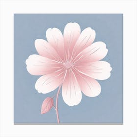 A White And Pink Flower In Minimalist Style Square Composition 735 Canvas Print