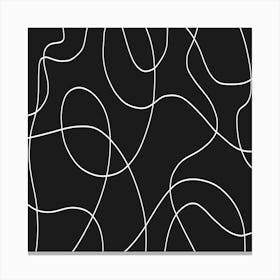 Abstract Lines in Black and White Canvas Print