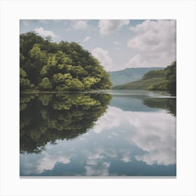 Reflection Of Trees In A Lake Canvas Print