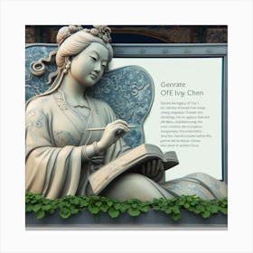 A statue of ivy Chen white stone 1 Canvas Print