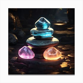 Glow balance stones 5 Canvas Print