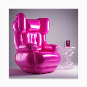 Furniture Design, Tall Buda, Inflatable, Fluorescent Viva Magenta Inside, Transparent, Concept Produ Canvas Print