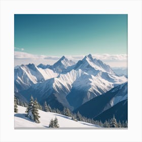 Snowy Mountain Range Canvas Print