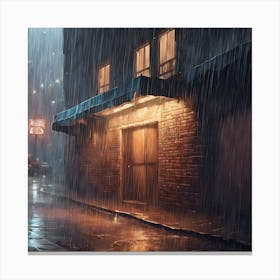 Rainy Night In The City Canvas Print