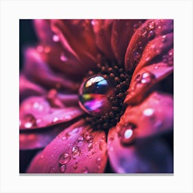 A Close Up Of A Delicate Headset On A Vibrant Flower Petal, Showcasing Its Reflective Surface And In Canvas Print