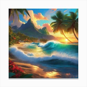 Sunset On The Beach 31 Canvas Print