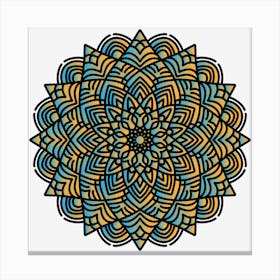 Mandala Art Blue and Orange Gradient Canvas Print