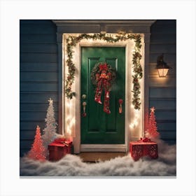 Christmas Door 115 Canvas Print