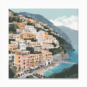 273636 Amalfi Coast, Italy Illustration Art Print Canvas Print