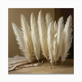 White Pheasant Feathers Canvas Print