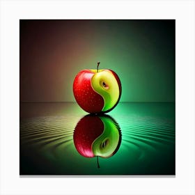 Firefly Apple, Red, Green, Yin Yang, Symbol, Light, Reflection, Surface, Balance, Harmony, Contrast, (10) Canvas Print