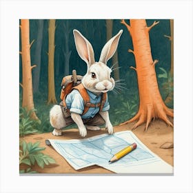 Rabbit In The Woods 11 Canvas Print