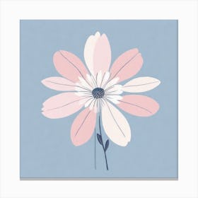 A White And Pink Flower In Minimalist Style Square Composition 536 Canvas Print