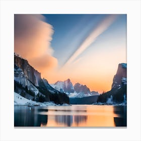 Sunset In The Mountains Canvas Print