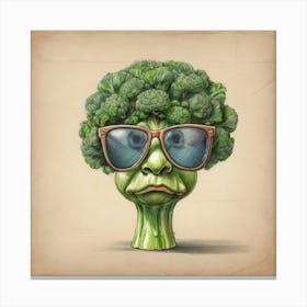 Broccoli In Sunglasses 2 Canvas Print