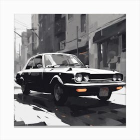 Black Car In The City Canvas Print