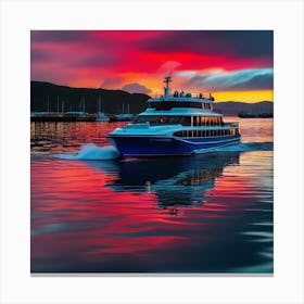 Sunset Cruise Ship 12 Canvas Print