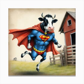 Superman Cow 1 Canvas Print