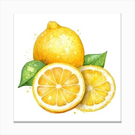 Watercolor Lemons 1 Canvas Print