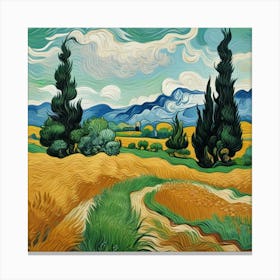 Wheat Field By Van Gogh Canvas Print