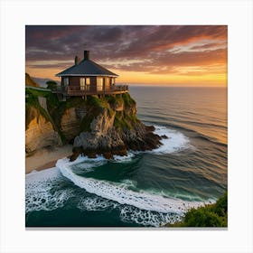 House On The Cliff 1 Canvas Print