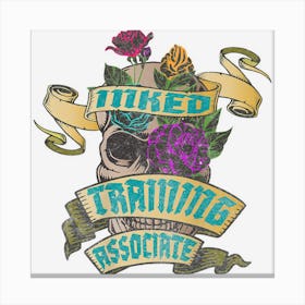 Training Associate Inked Skull Tattoo Backside Design Canvas Print