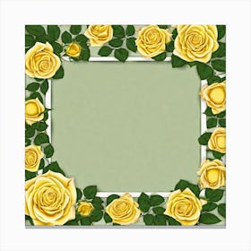 Yellow Roses Frame 13 Canvas Print